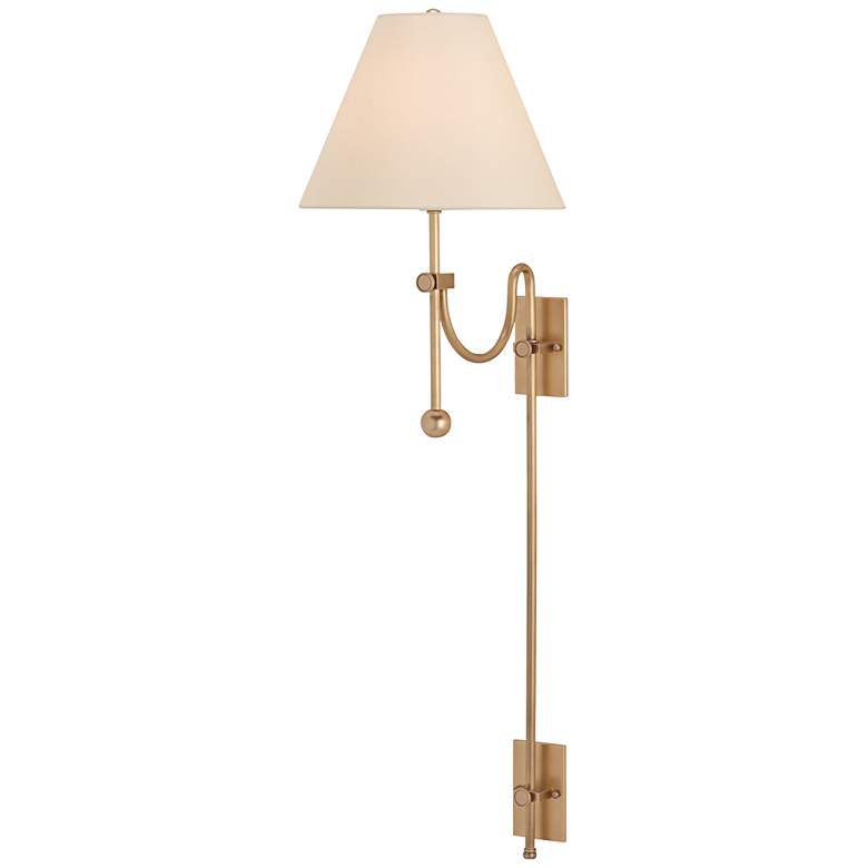 Image 1 Arrowpoint 42 inch High Antique Brass Swing-Arm Wall Lamp