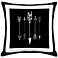Arrows Black Canvas and Microsuede 18" Square Pillow