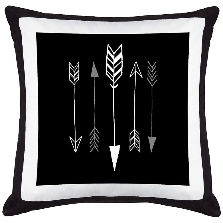 Image 1 Arrows Black Canvas and Microsuede 18 inch Square Pillow