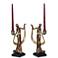 Art Deco Lady 14" High Taper Candle Holders - Set of 2