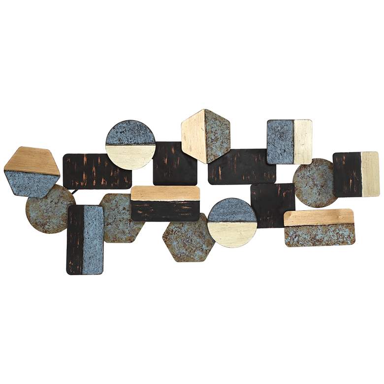 Image 2 Art Deco Shapes 43 1/2" Wide Abstract Metal Wall Art