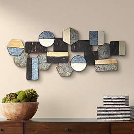 Image1 of Art Deco Shapes 43 1/2" Wide Abstract Metal Wall Art