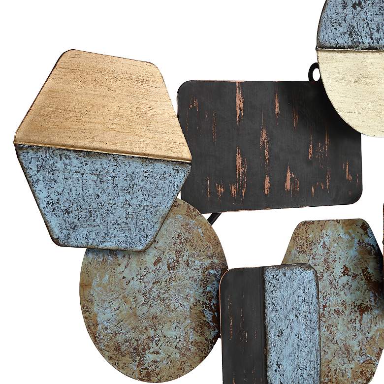 Image 3 Art Deco Shapes 43 1/2" Wide Abstract Metal Wall Art more views