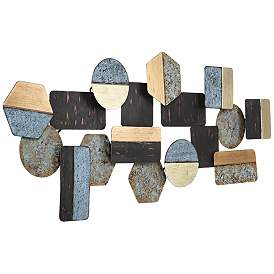 Image4 of Art Deco Shapes 43 1/2" Wide Abstract Metal Wall Art more views