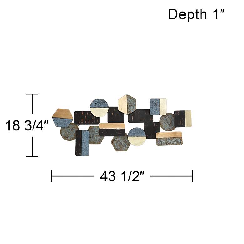 Image 5 Art Deco Shapes 43 1/2" Wide Abstract Metal Wall Art more views