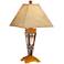 Art Glass Mission Night Light Table Lamp with Table Top Dimmer