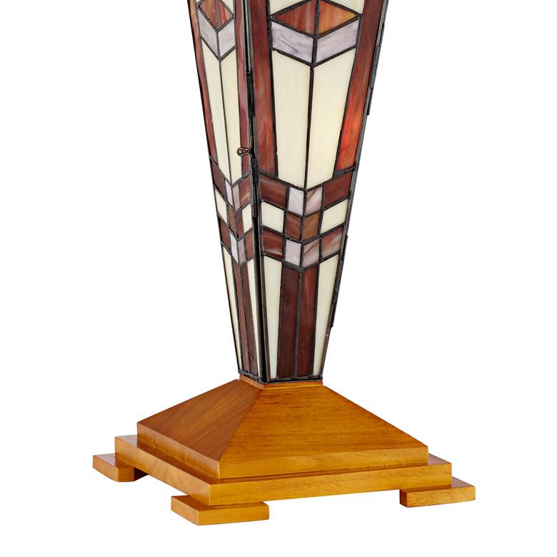Art Glass Mission Night Light Table Lamp with Table Top Dimmer more views