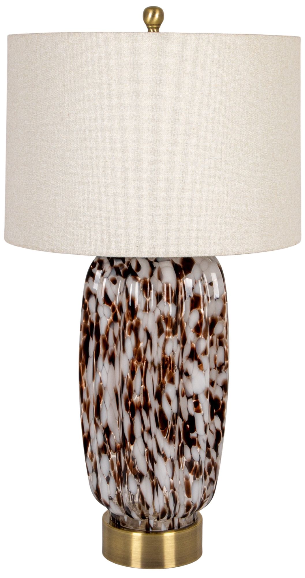 Image 2 Art Glass Table Lamp with Gold Base