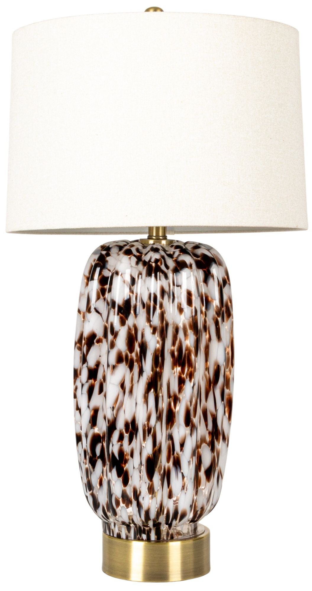 Art Glass Table Lamp with Gold Base