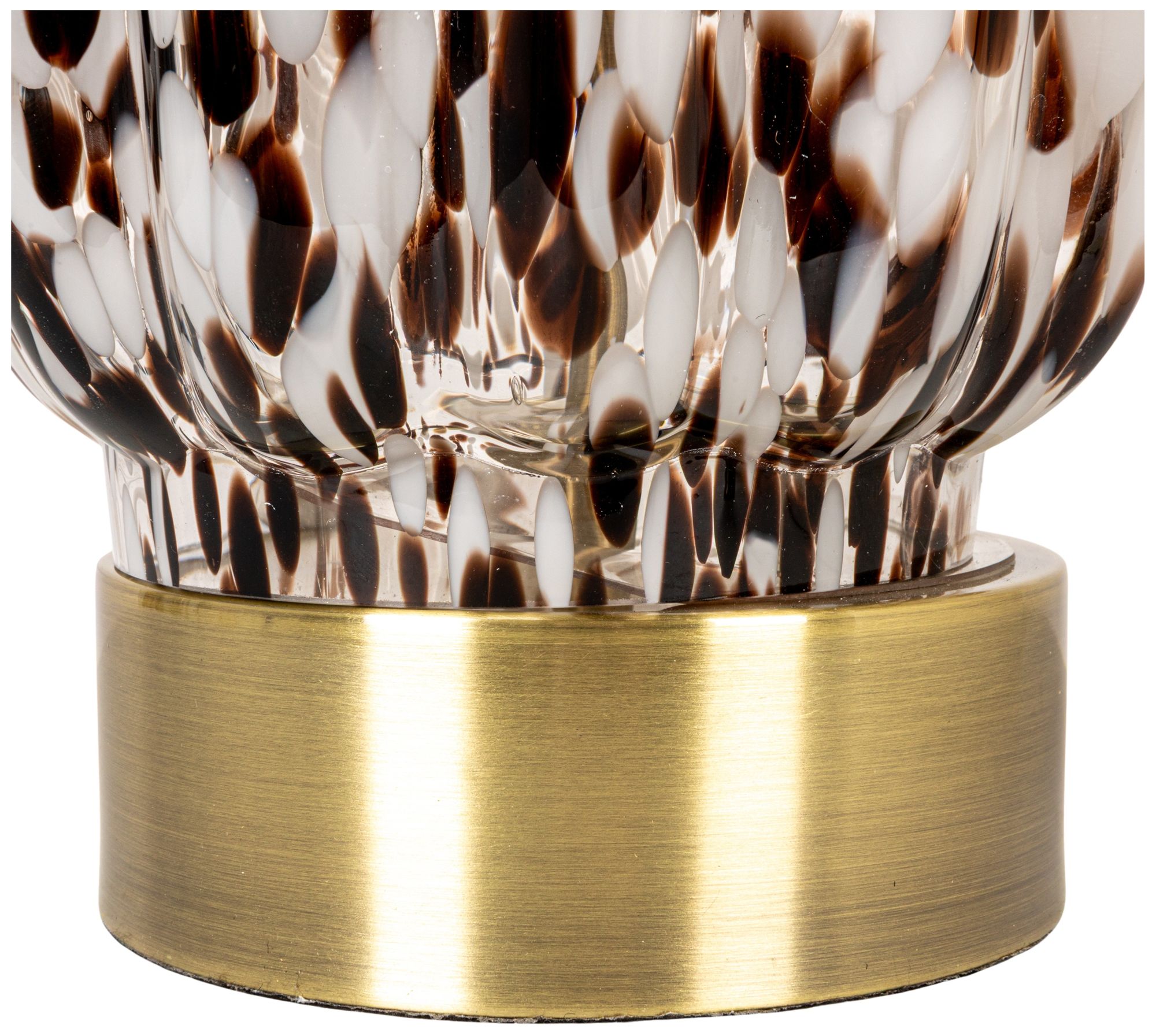 Art Glass Table Lamp with Gold Base