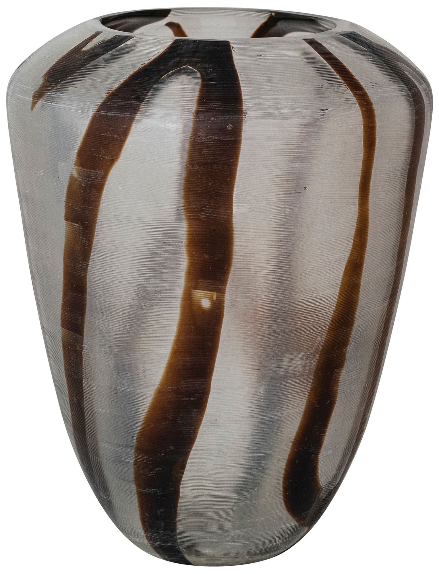 Image 2 Art Glass Vase with Abstract Design, Brown