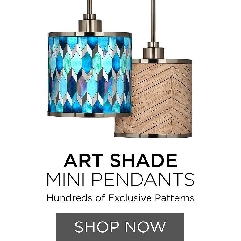 Image 1 Art Shade Mini Pendants - Unique Designs, Patterns &amp; Colors