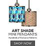 Art Shade Mini Pendants - Unique Designs, Patterns &amp; Colors
