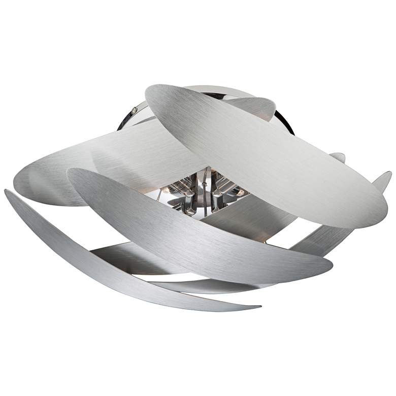 Image 1 Artcraft 5th Avenue 15 inch Wide Brushed Aluminum Ceiling Light