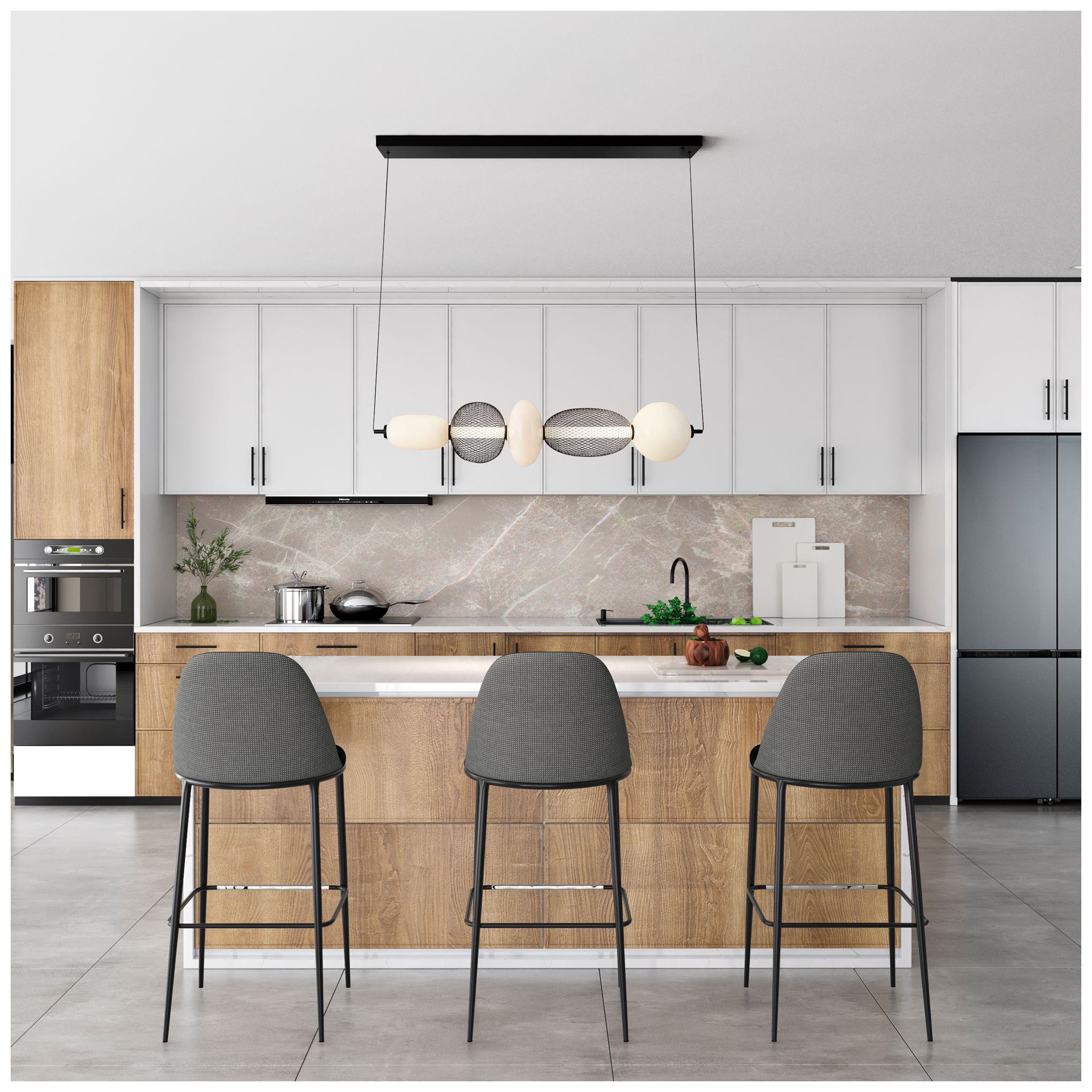 Artcraft Ace 44" Wide Black LED Island Pendant
