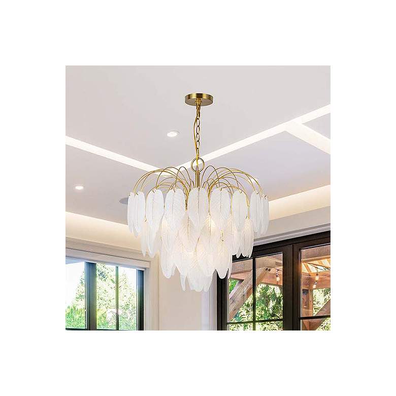 Image 1 Artcraft Alessia 23 1/2" Wide Brushed Brass Chandelier