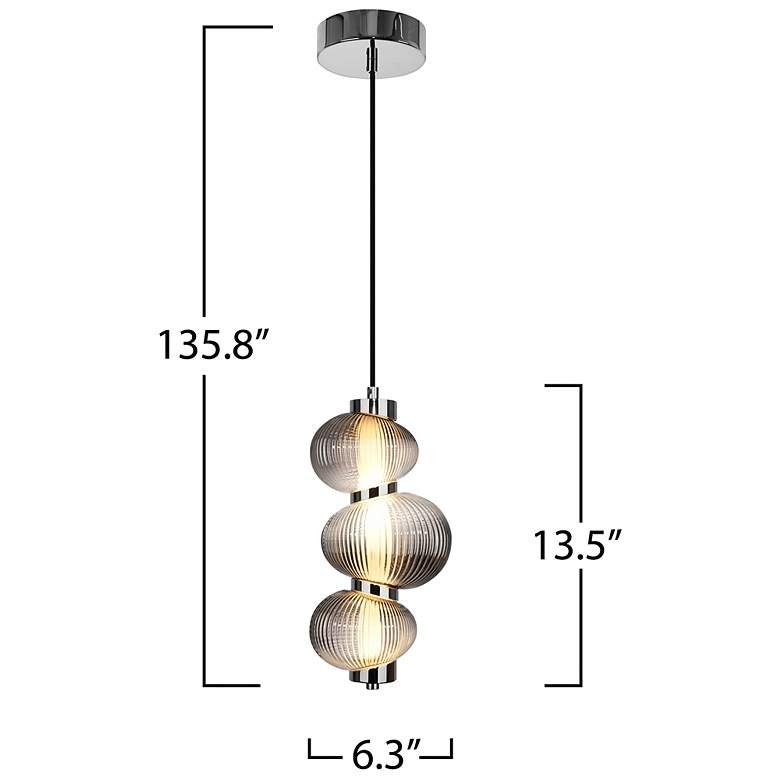 Image 7 Artcraft Ariel 6 1/4" Wide Chrome LED 3-Glass Mini Pendant more views