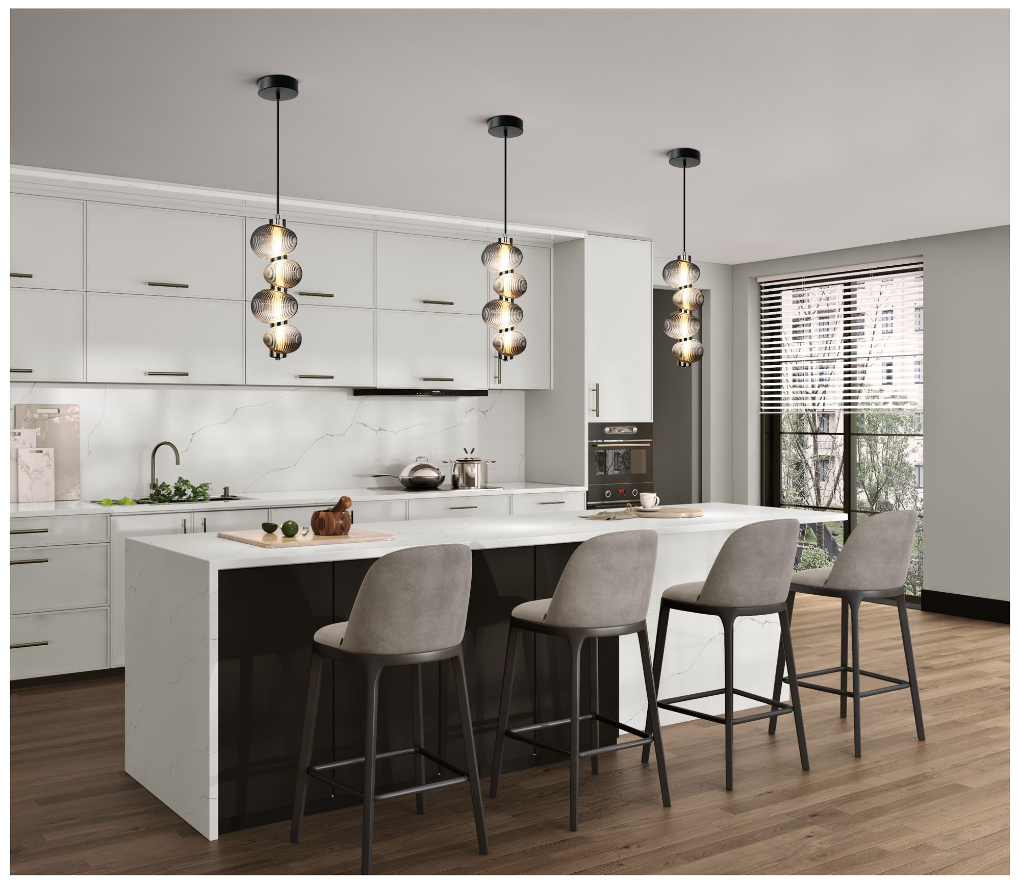 Image 6 Artcraft Ariel 6 1/4" Wide Chrome LED 4-Glass Mini Pendant more views