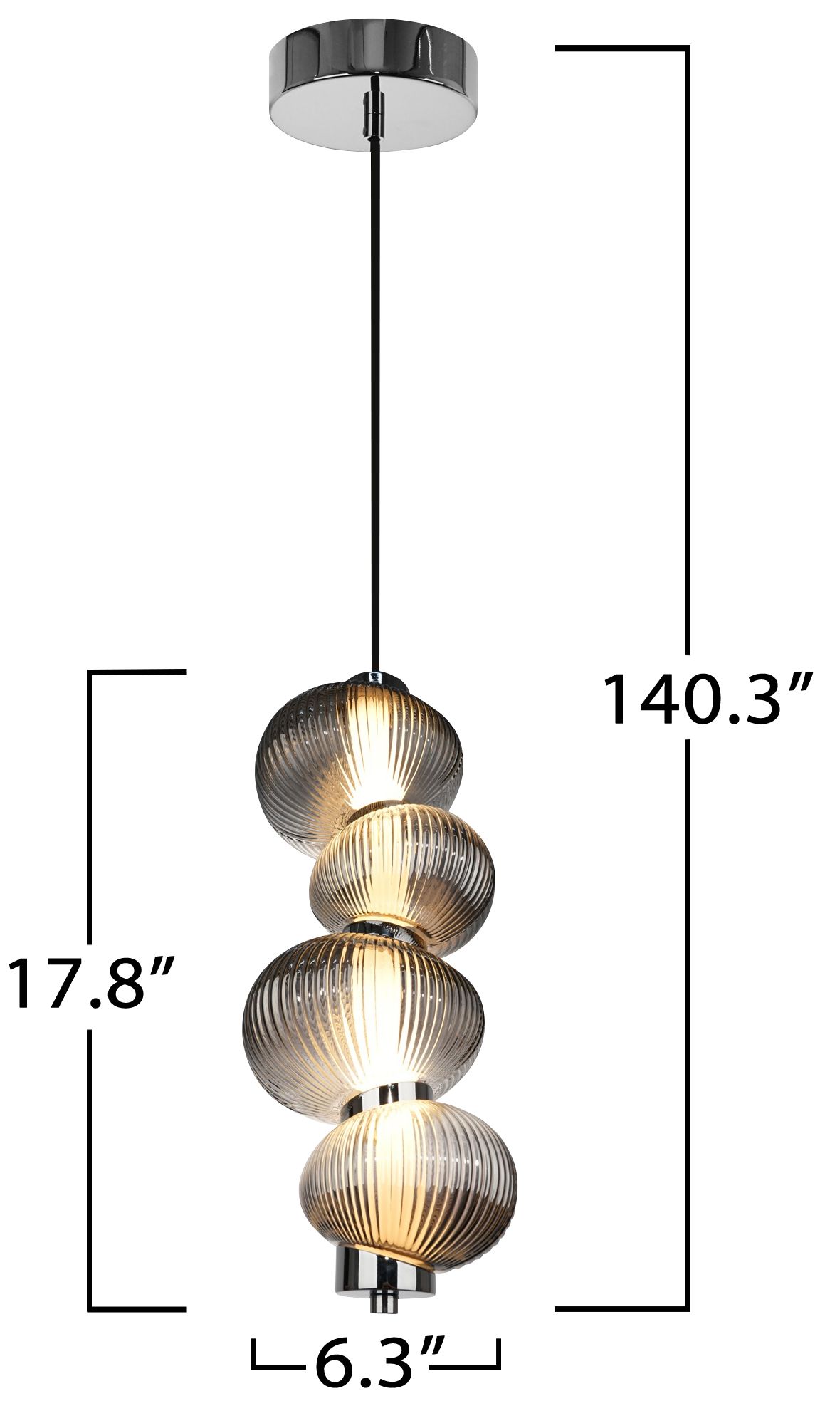 Image 7 Artcraft Ariel 6 1/4" Wide Chrome LED 4-Glass Mini Pendant more views