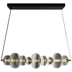 Artcraft Astra 29 1/4"W Black Smoke Glass LED Island Pendant