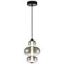 1_Artcraft Astra 9" Wide Black Smoke Glass LED Mini Pendant