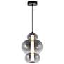 2_Artcraft Astra 9" Wide Black Smoke Glass LED Mini Pendant more views