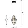 Artcraft Astra 9" Wide Black Smoke Glass LED Mini Pendant