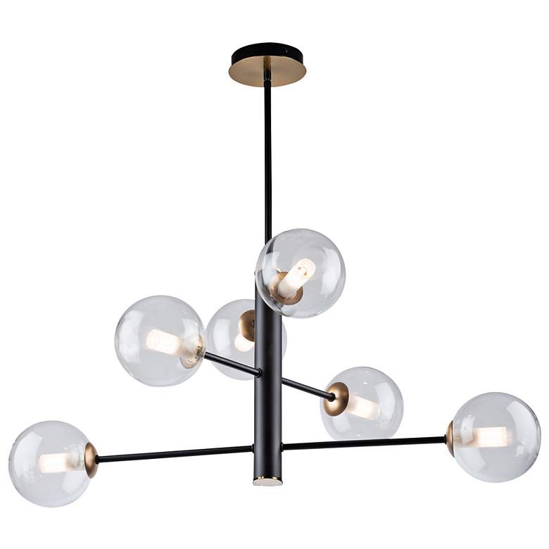 Image 1 Artcraft Aurelia 29 1/2" Wide Matte Black 6-Light Chandelier