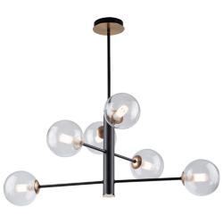 Artcraft Aurelia 29 1/2" Wide Matte Black 6-Light Chandelier