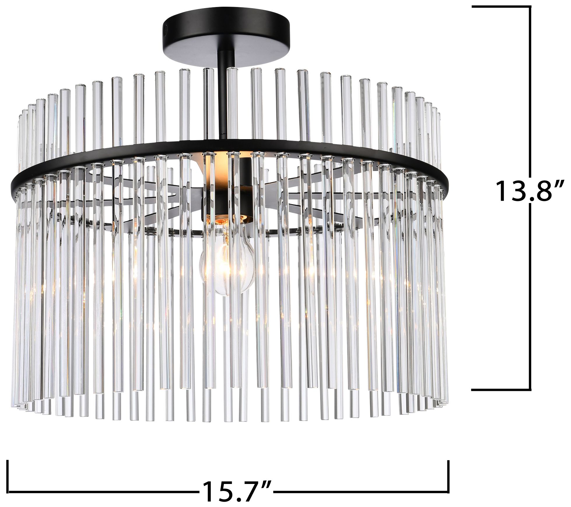 Artcraft Ava 15 3/4" Wide Black Ceiling Light