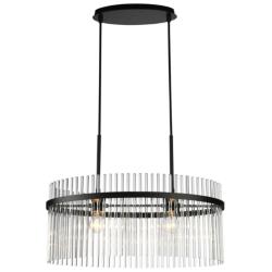 Artcraft Ava 23 1/2" Wide Black Oval Chandelier