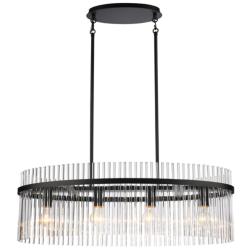 Artcraft Ava 32" Wide Black 4-Light Island Chandelier