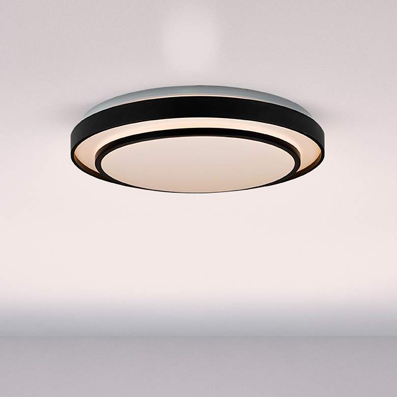 Image 1 Artcraft Aziza 19" Wide Black Finish Modern Disc LED Ceiling Light