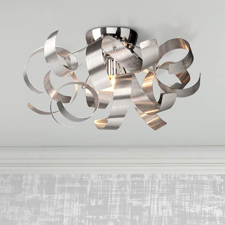 Image 1 Artcraft Bel Air 19" Wide Chrome Ceiling Light