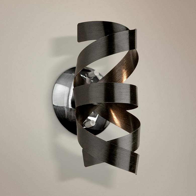 Image 1 Artcraft Bel Air 9" High Black Wall Sconce