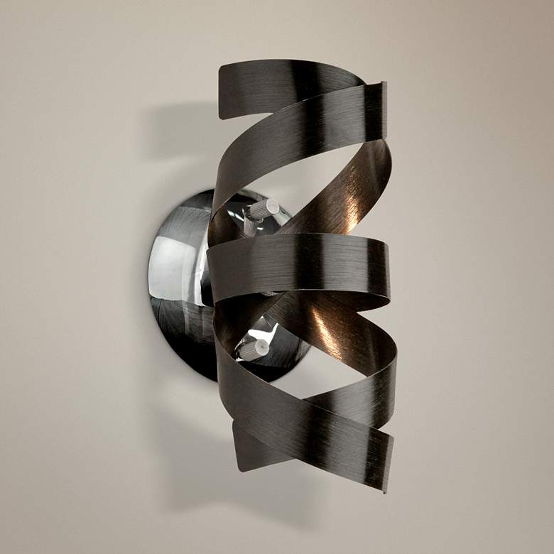 Image 1 Artcraft Bel Air 9 inch High Black Wall Sconce