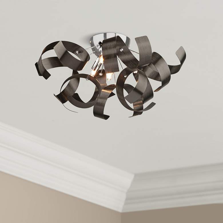 Image 1 Artcraft Bel Air Black 19 inch Wide Modern Ceiling Light