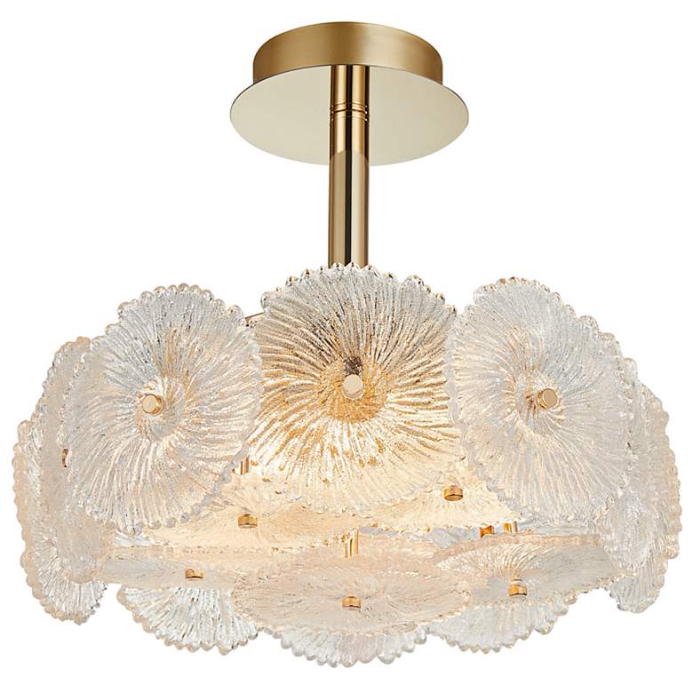 Image 1 Artcraft Bloom 15 3/4" Wide Brass Art Shade Ceiling Light