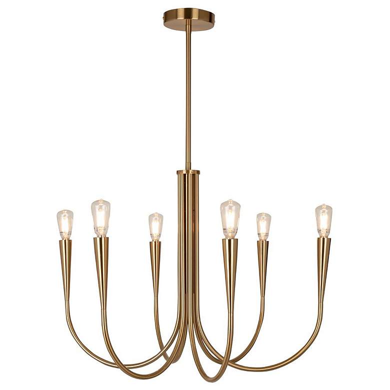 Image 4 Artcraft Bronte 24 1/2"W Brushed Brass 6-Light Chandelier more views