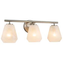 ArtCraft Brooke 22 1/2"W Brushed Nickel 3-Light Bath Light