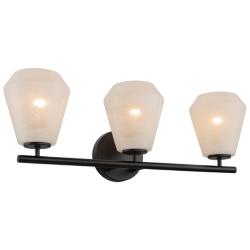 ArtCraft Brooke 22 1/2" Wide Black 3-Light Vanity Bath Light