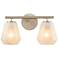ArtCraft Brooke 8" High Brushed Nickel 2-Light Wall Sconce