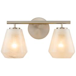 ArtCraft Brooke 8" High Brushed Nickel 2-Light Wall Sconce