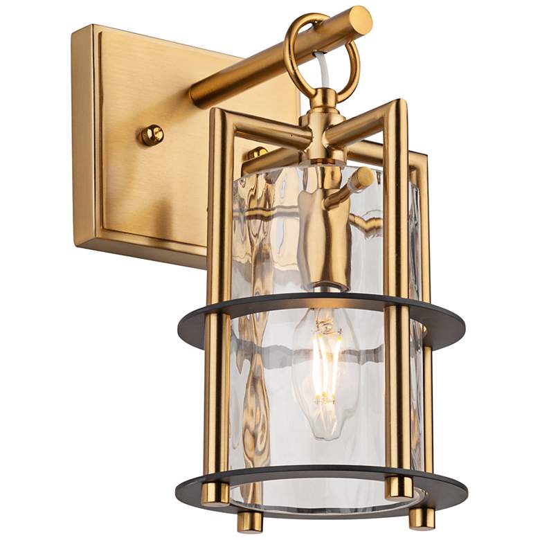 Image 1 Artcraft Buford 10 1/2" High Brushed Brass Wall Sconce