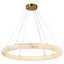 1_ArtCraft Camila 35"W Brushed Brass Alabaster LED Chandelier