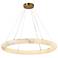 ArtCraft Camila 35"W Brushed Brass Alabaster LED Chandelier