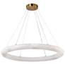 2_ArtCraft Camila 35"W Brushed Brass Alabaster LED Chandelier more views
