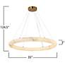 4_ArtCraft Camila 35"W Brushed Brass Alabaster LED Chandelier more views