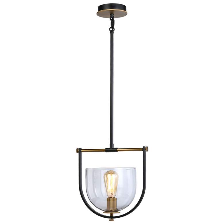 Image 1 Artcraft Cheshire 1-Light Pendant Black &#38; Brass