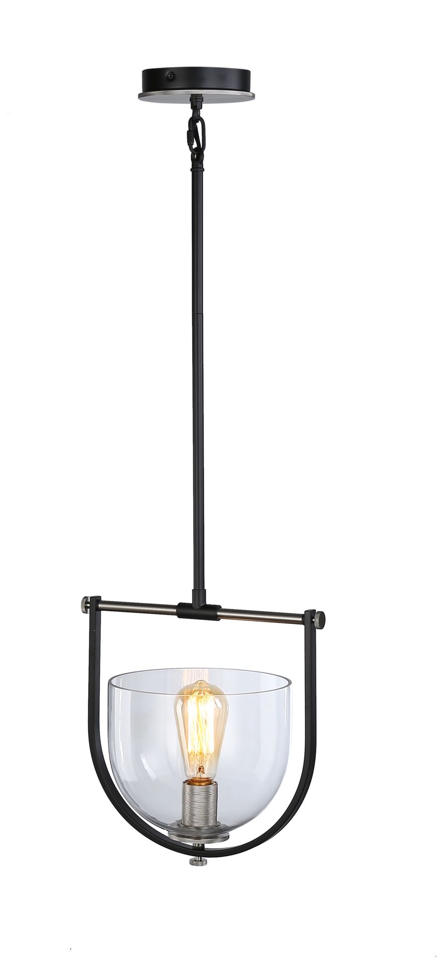 Image 2 Artcraft Cheshire 1-Light Pendant Black & Nickel more views